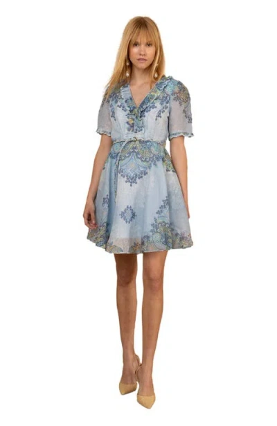 Hale Bob Micah Organza Dress In Blue