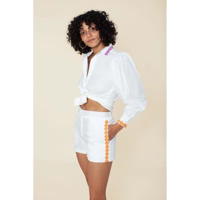 Hale Bob Momoko Solid Shorts In Blue