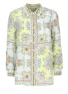 Hale Bob Multicolor Silk Blouse With Classic Collar In Multi