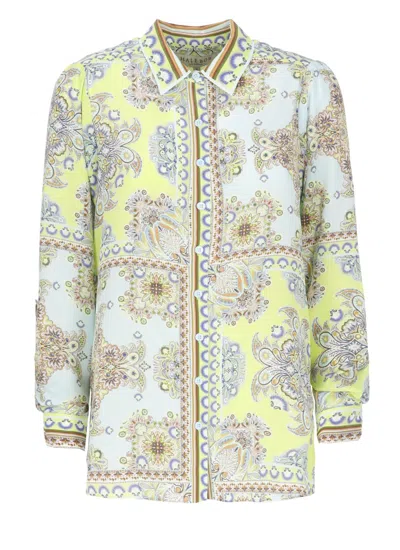Hale Bob Multicolor Silk Blouse With Classic Collar