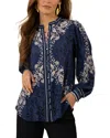 Hale Bob Mylah Silk Top In Blue