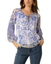 Hale Bob Myra Silk-blend Blouse In Blue