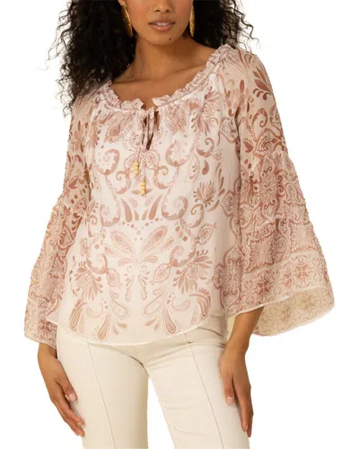 Hale Bob Myra Silk-blend Blouse In Brown