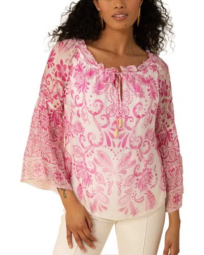 Hale Bob Myra Silk-blend Blouse In Multi