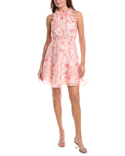 Hale Bob Nala Silk & Linen-blend Dress In Pink