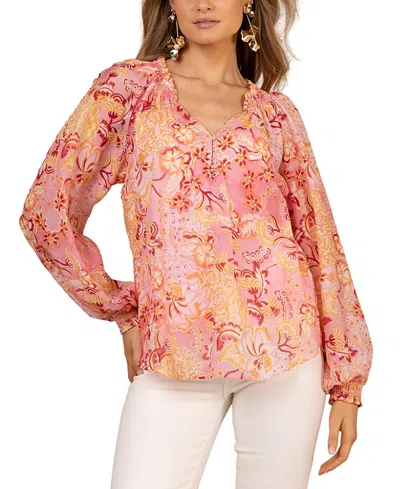 Hale Bob Nataly Colton Voile Top In Multi