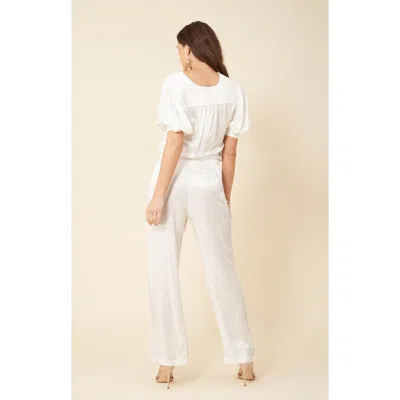 Hale Bob Nena Solid Charmeuse Pant In White