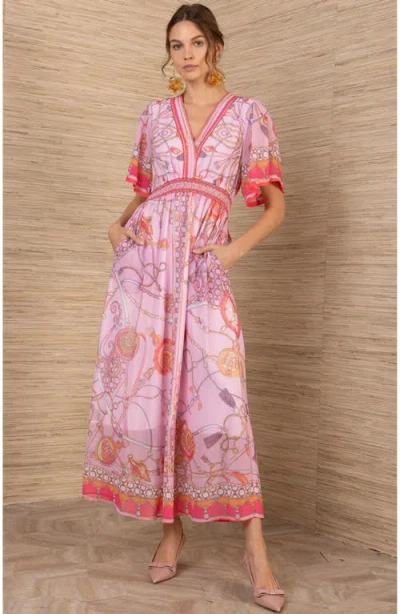 Hale Bob Neve Chiffon Dress In Pink