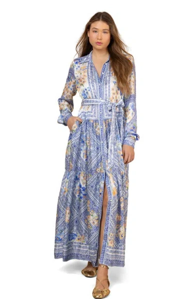 Hale Bob Nicandra Charmeuse Maxi Dress In Blue