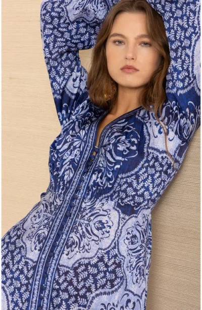 Hale Bob Noor Charmeuse Dress In Blue