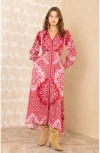 Hale Bob Noor Charmeuse Dress In Red