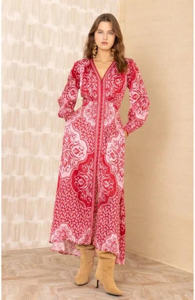 Hale Bob Noor Charmeuse Dress In Red