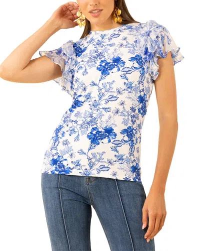 Hale Bob Novalee Short Sleeve Top In Blue