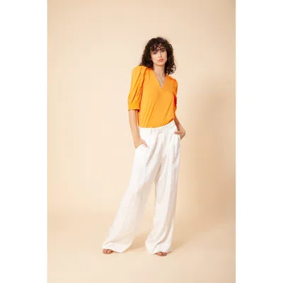 Hale Bob Nyla Solid Jersey Top In Orange