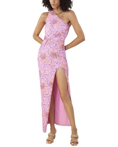 Hale Bob One Shoulder Maxi Dress In Pink