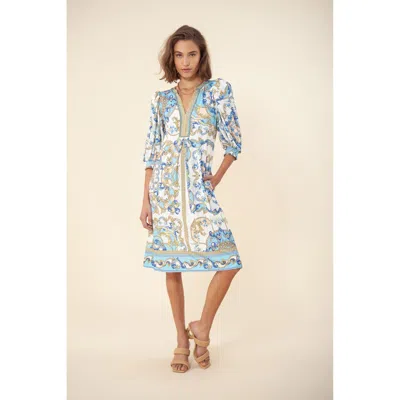 Hale Bob Onyx Jersey Dress Beaded In Blue