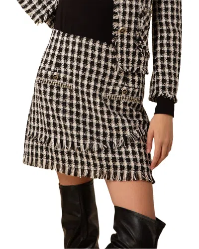 Hale Bob Paislee Skirt In Black And White - Bkw