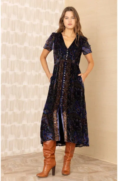 Hale Bob Paisleigh Velvet Dress In Black