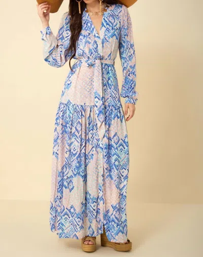 Hale Bob Paisley Button Front Maxi Dress In Blue