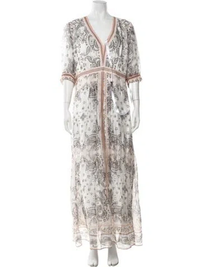 Pre-owned Hale Bob Paisley Print Long Dress W/ Tags In Multi