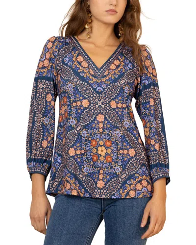 Hale Bob Paloma Long Sleeve Blouse In Transparent