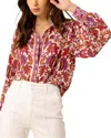 Hale Bob Paris Button Down Silk Shirt In Multi