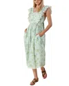 Hale Bob Printed Eyelet Midi Dress In Green