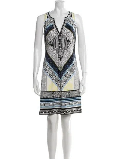 Pre-owned Hale Bob Printed Mini Dress In White