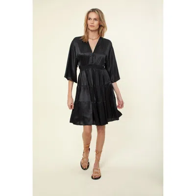 Hale Bob Quincy Solid Silk Dress In Black