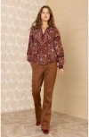 Hale Bob Raina Silk Top In Brown