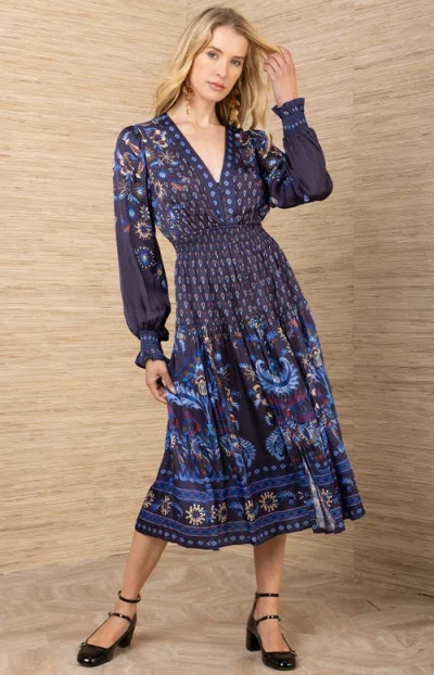 Hale Bob Raquel Charmeuse Dress In Blue