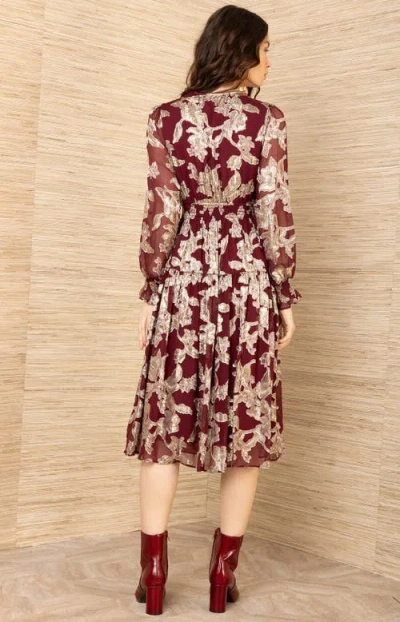 Hale Bob Raquel Silk Dress In Brown