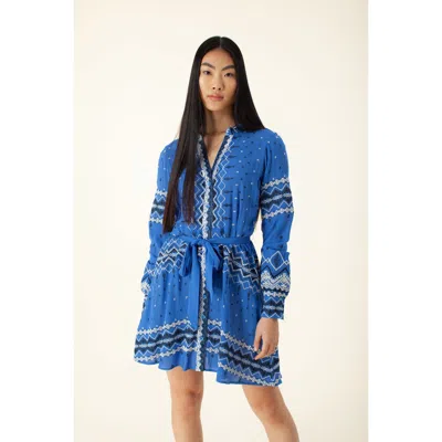 Hale Bob Rasida Embroidery Dress In Blue