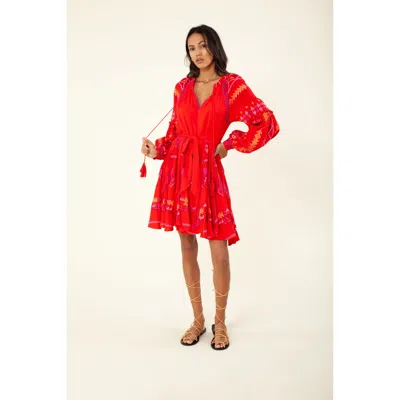 Hale Bob Ravin Embroidered Dress In Red