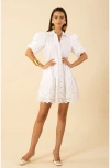 Hale Bob Rayna Embroidered Poplin Dress In White