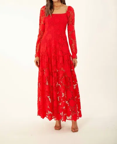 Hale Bob Red Lace Maxi