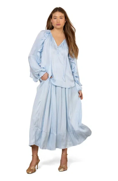 Hale Bob Rin Charmeuse Top In Blue