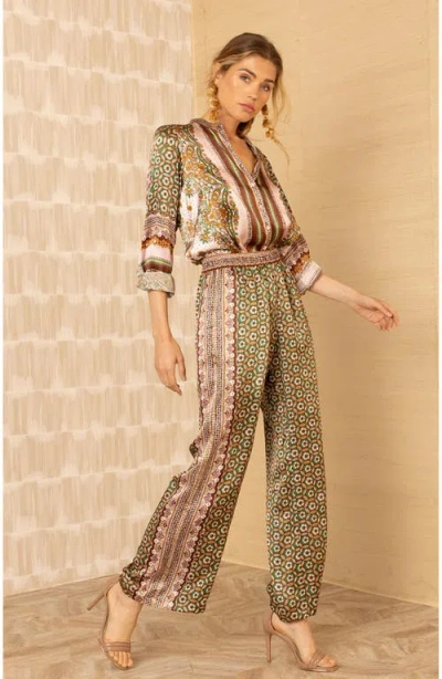 Hale Bob Rosalyn Charmeuse Pant In Multi