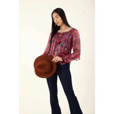 Hale Bob Rosetta Silk Lurex Top In Multi