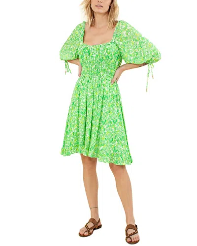 Hale Bob Ruffle Trim Mini Dress In Green
