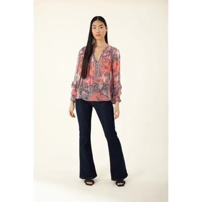 Hale Bob Runa Georgette Top In Pink
