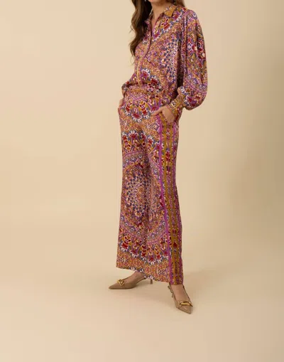 Hale Bob Ryan Twill Pants In Pink
