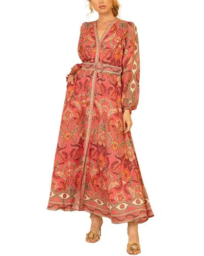 Hale Bob Ryann Linen Maxi Dress In Orange