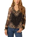 Hale Bob Sabrina V-neck Silk Blouse