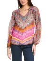 Hale Bob Mix-print Chiffon Blouse