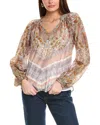 Hale Bob Graphic-print Embroidered-detail Blouse