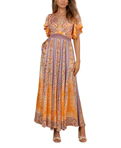 Hale Bob Sandra Charmeuse Dress In Multi