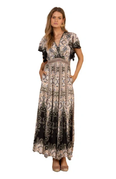 Hale Bob Sandra Charmeuse Dress In Neutral