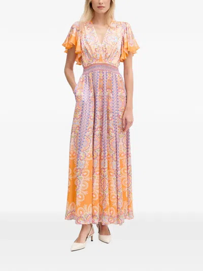 Hale Bob Sandra Charmeuse Paisley-print Maxi Dress In Multi