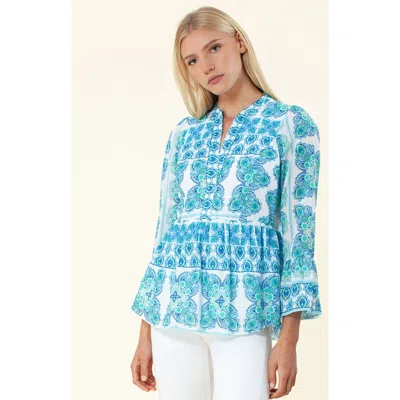 Hale Bob Sarah Voile Top In Blue